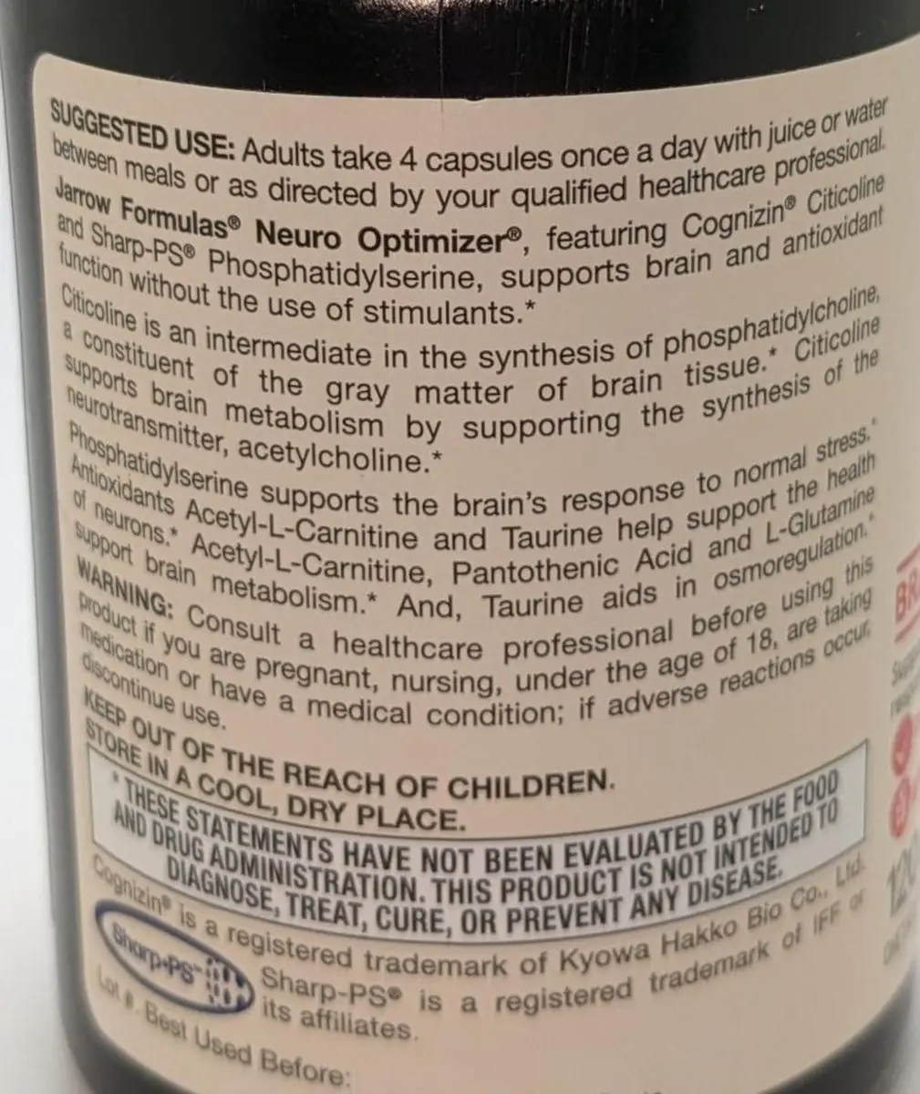 Jarrow Formulas Neuro Optimizer 120 Capsules