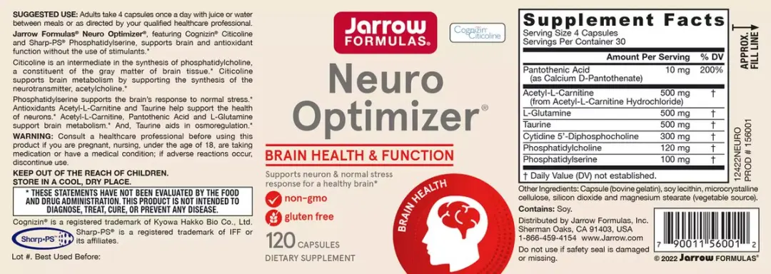Jarrow Formulas Neuro Optimizer 120 Capsules