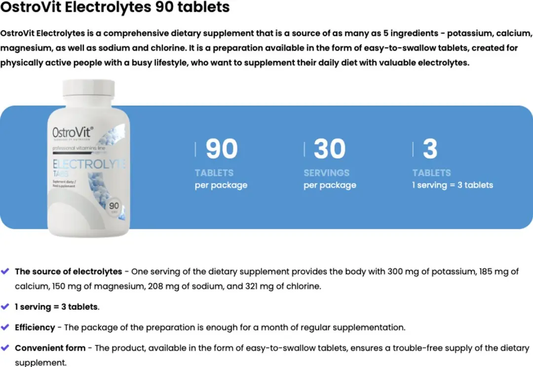 OstroVit Electrolites Mineralen 90 Tabletten