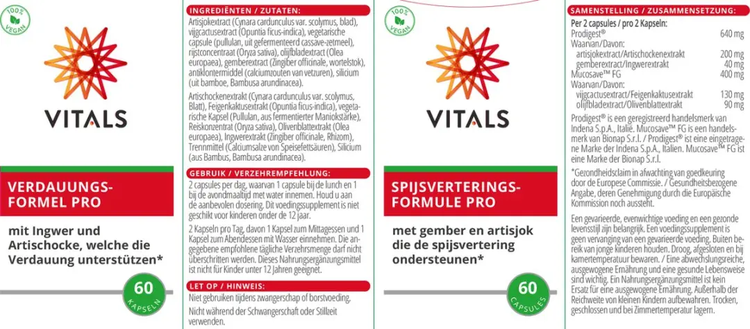 Vitals Spijsverteringsformule Pro 60 Capsules
