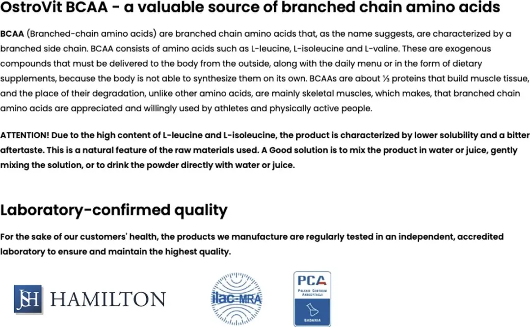 OstroVit BCAA 8-1-1 400g - Orange