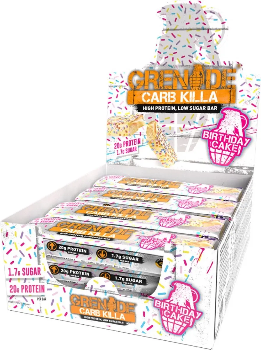 Grenade Carb Killa Repen - 12 Stuks 720g Birthday Cake