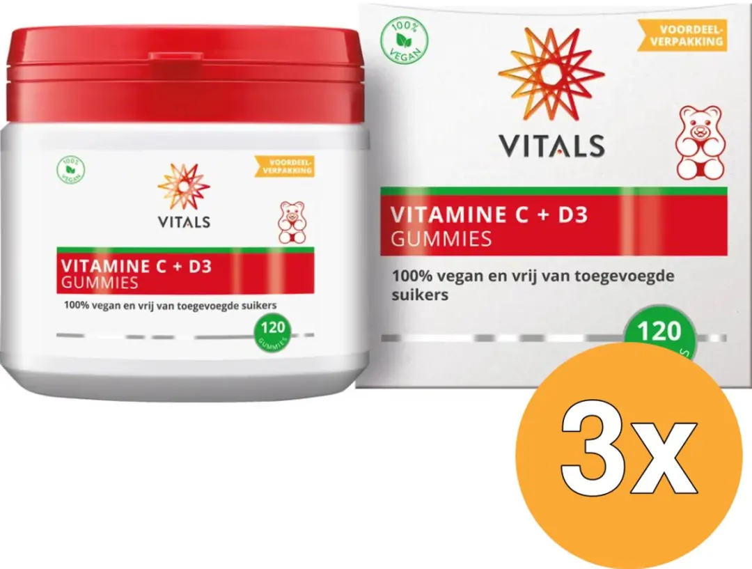 Vitals Vitamine C + D3 Gummies 360 Stuks