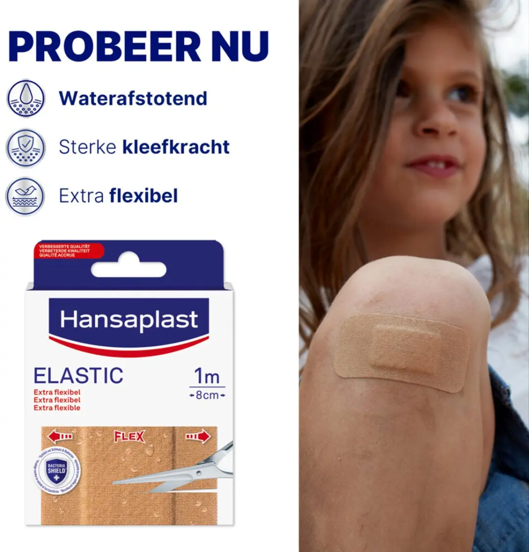 Hansaplast Elastic 1m x 8cm - 2 Stuks