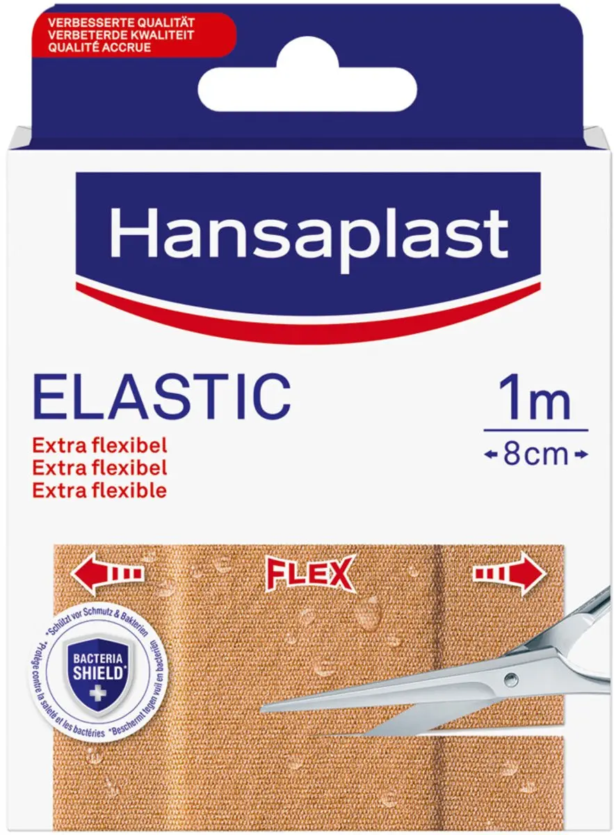Hansaplast Elastic 1m x 8cm - 2 Stuks
