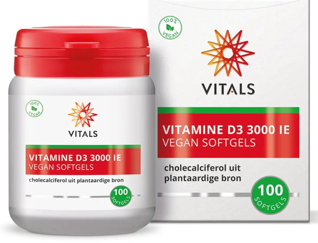 Vitals Vitamine D3 3000 IE 100 Vegan Softgels