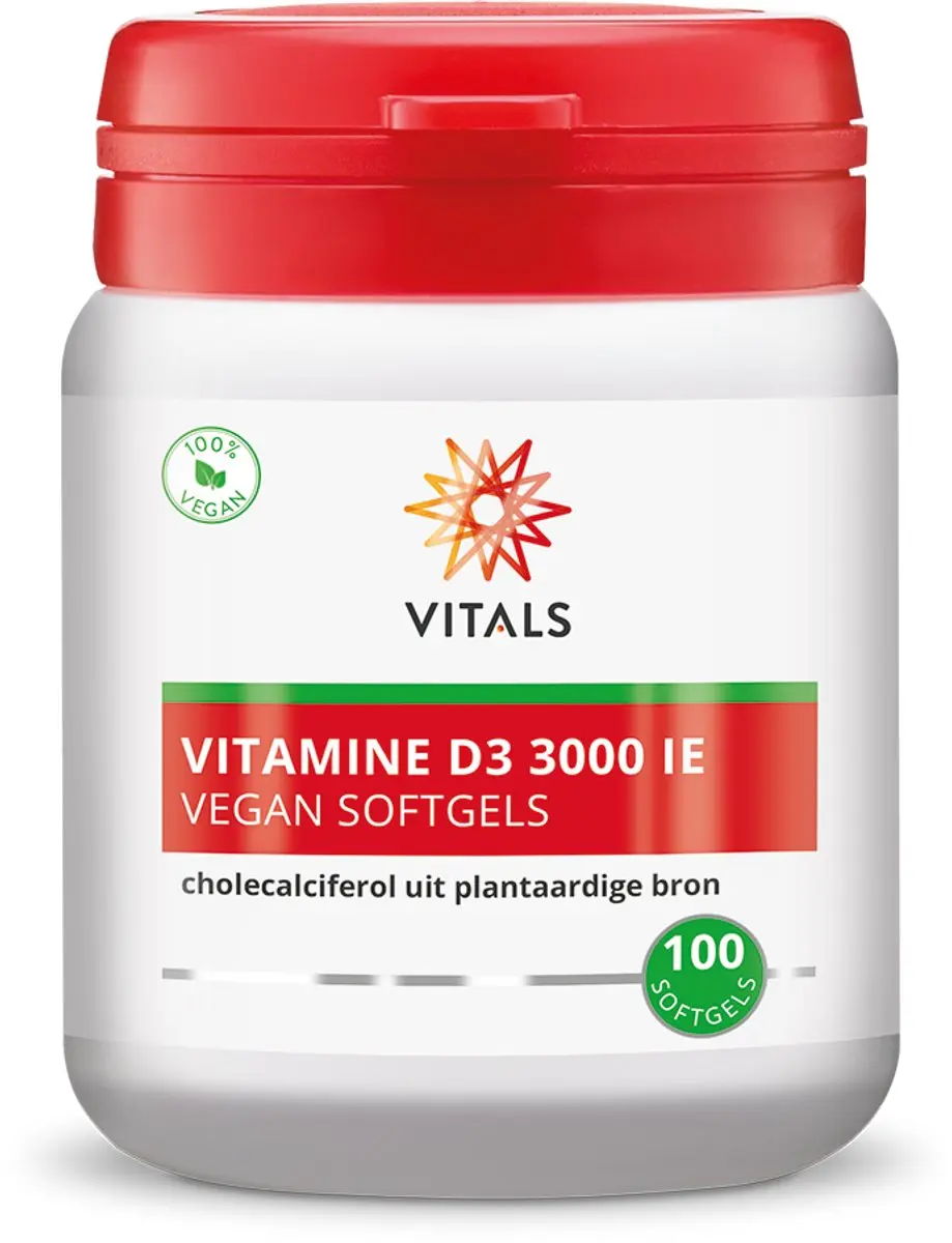 Vitals Vitamine D3 3000 IE 100 Vegan Softgels