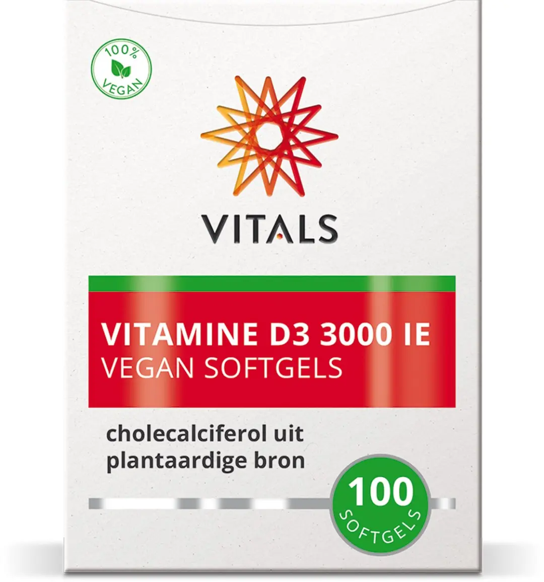 Vitals Vitamine D3 3000 IE 100 Vegan Softgels