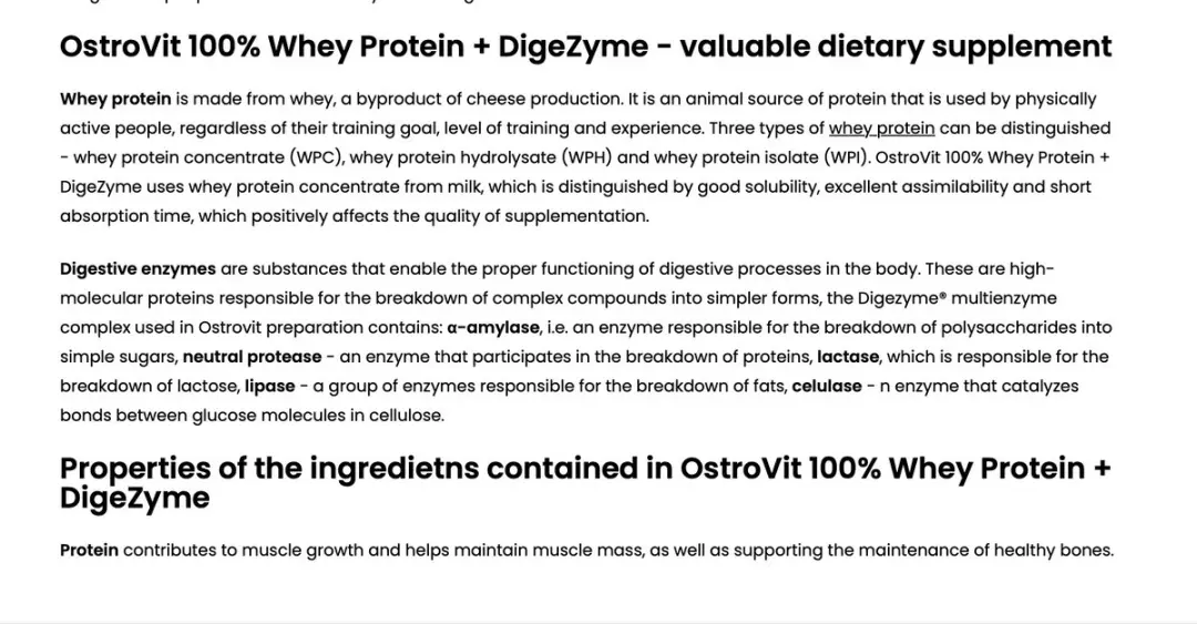 OstroVit 100% Whey Protein DigeZyme 700g