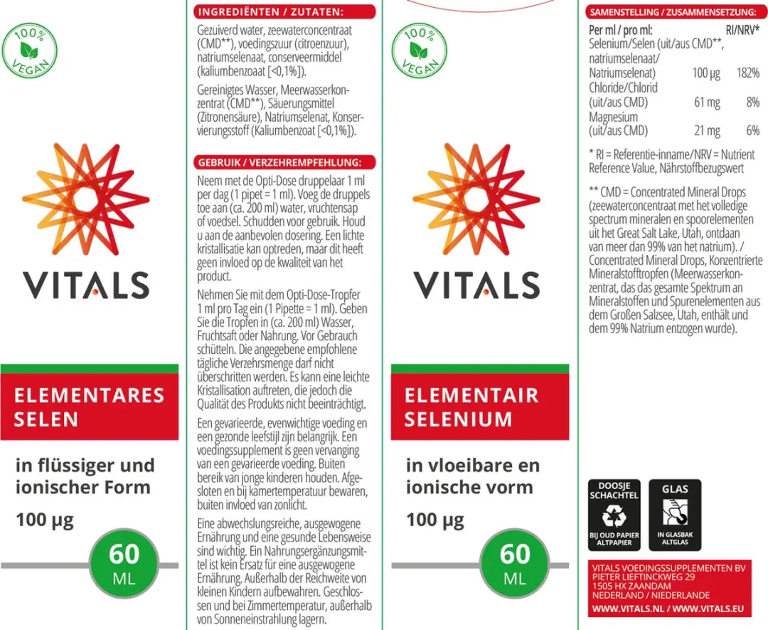 Vitals Elementair Selenium 100 mcg - 60ml