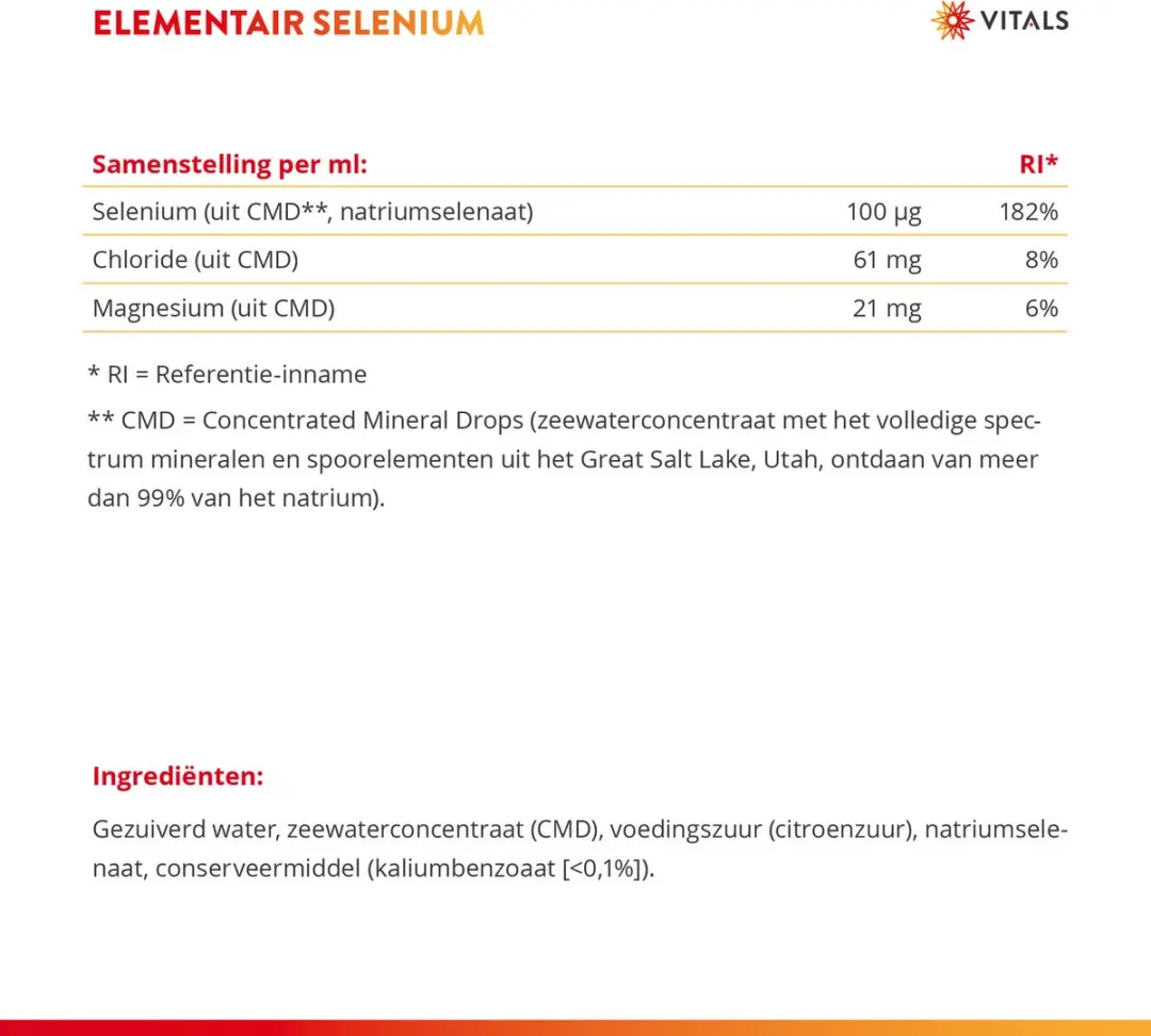 Vitals Elementair Selenium 100 mcg - 60ml