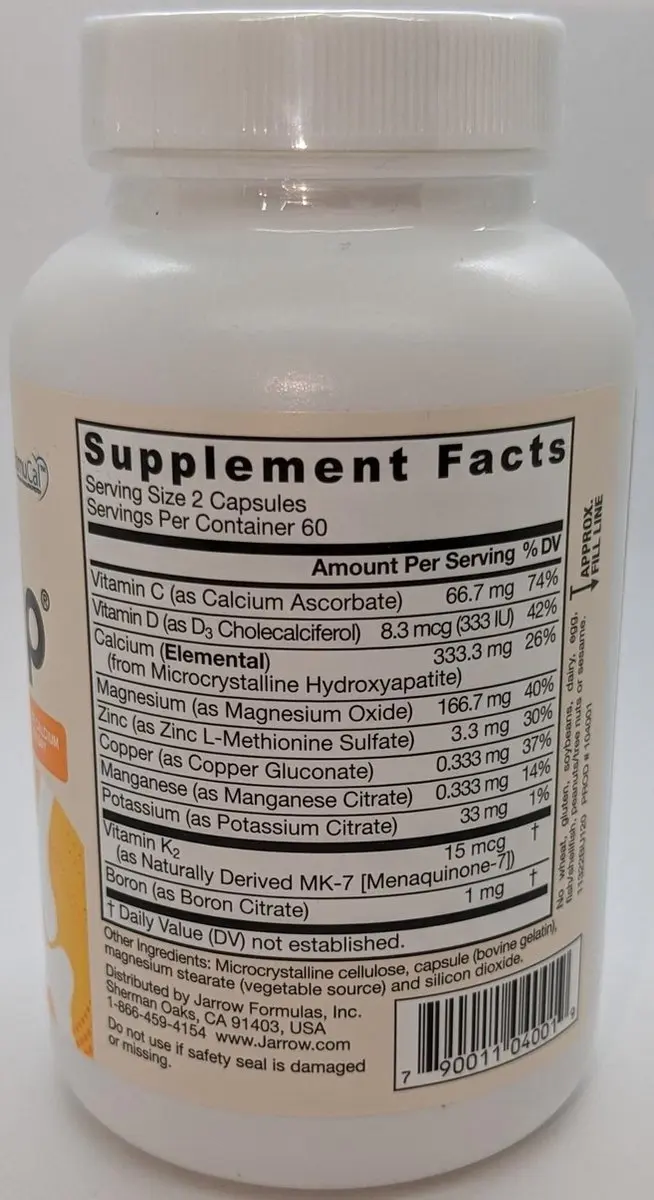 Jarrow Formulas Bone-Up 120 Capsules - Calcium/Magnesium/Vitamine C/D3/K2