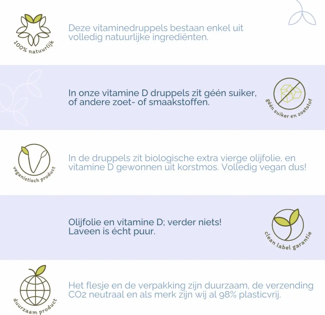 Laveen Vitamine D BIO Druppels 30ml - Suiker- en zoetstofvrij