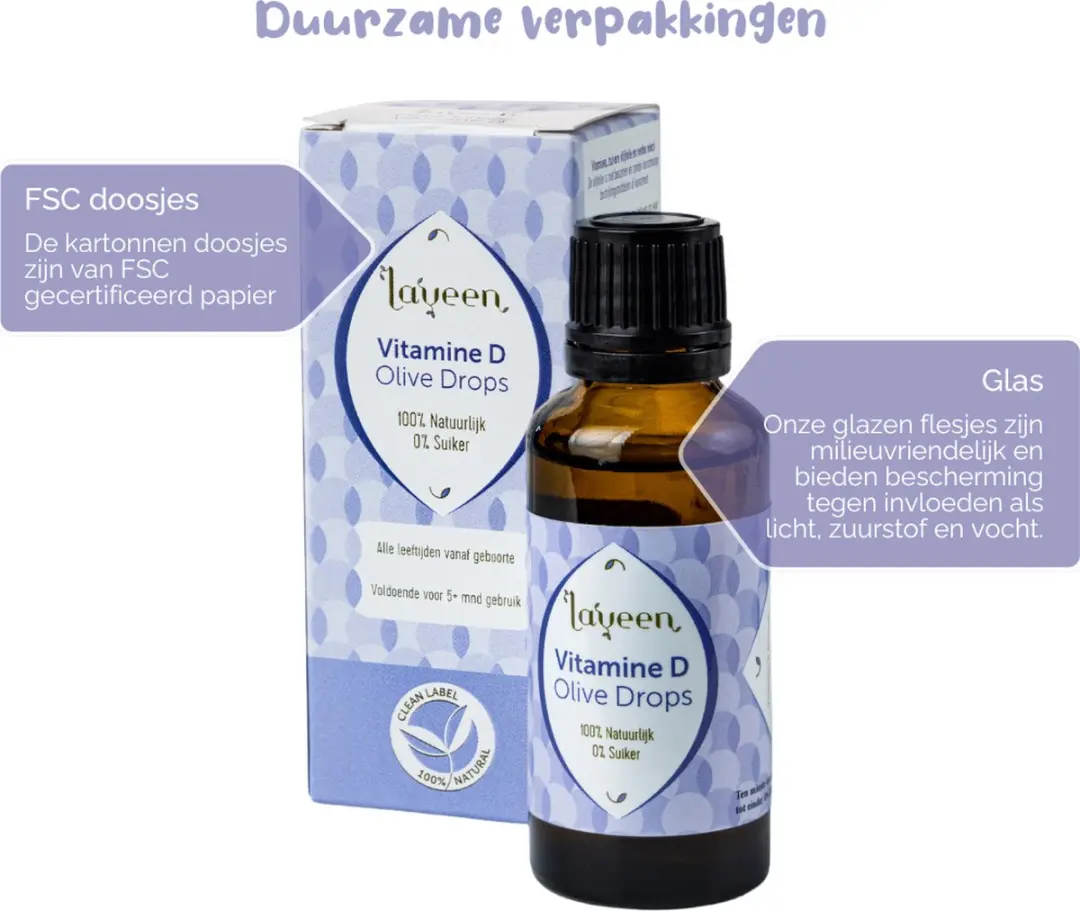 Laveen Vitamine D BIO Druppels 30ml - Suiker- en zoetstofvrij