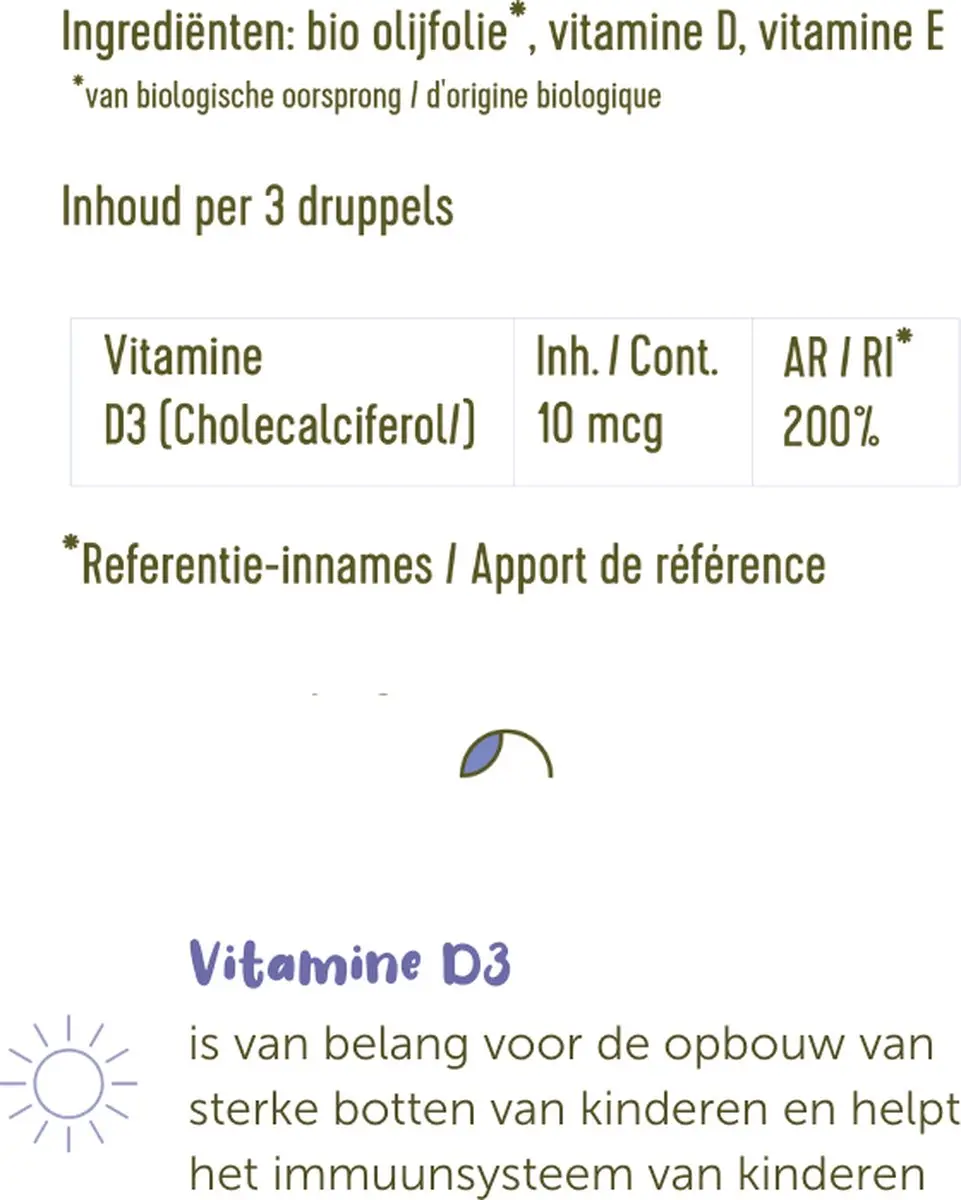 Laveen Vitamine D BIO Druppels 30ml - Suiker- en zoetstofvrij
