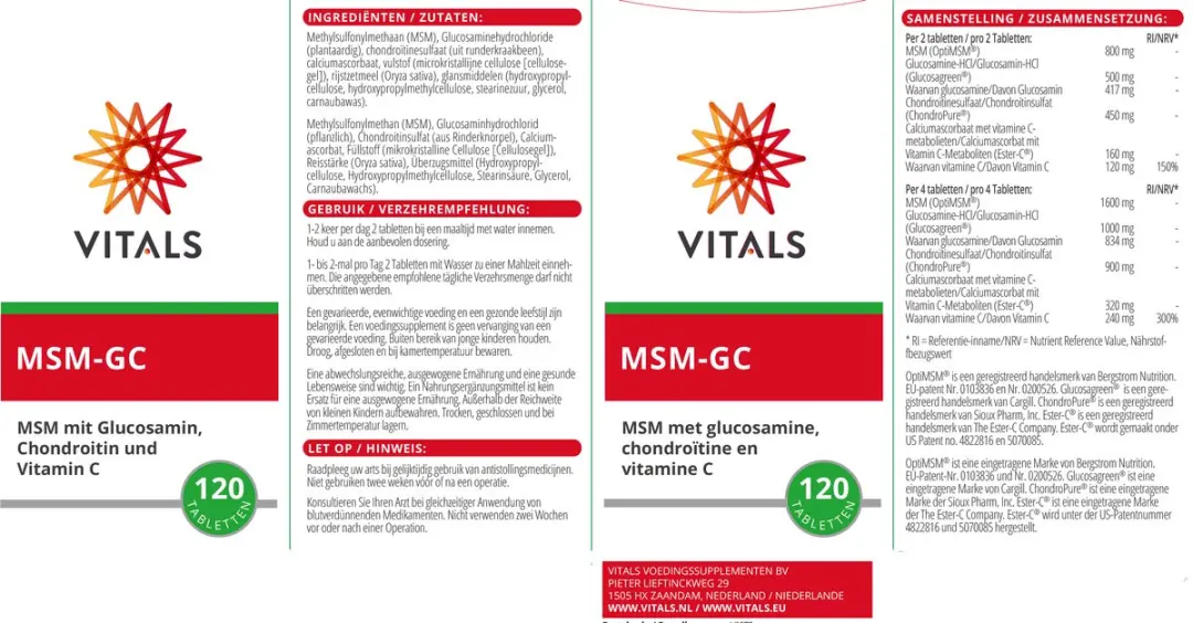 Vitals MSM-GC 120 Tabletten