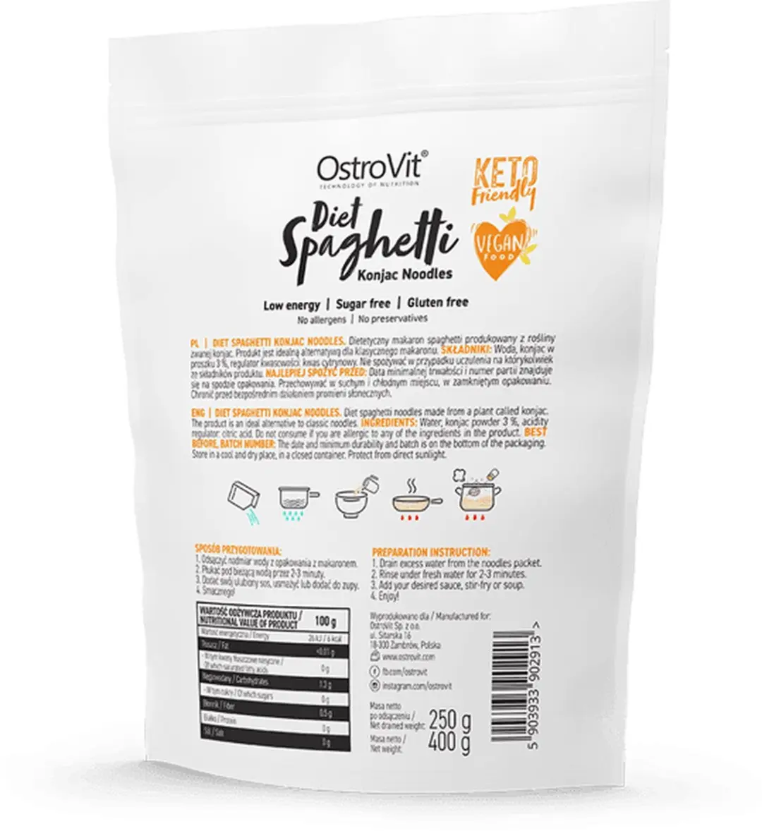 OstroVit Diet Spaghetti Eiwitpoeder 400g