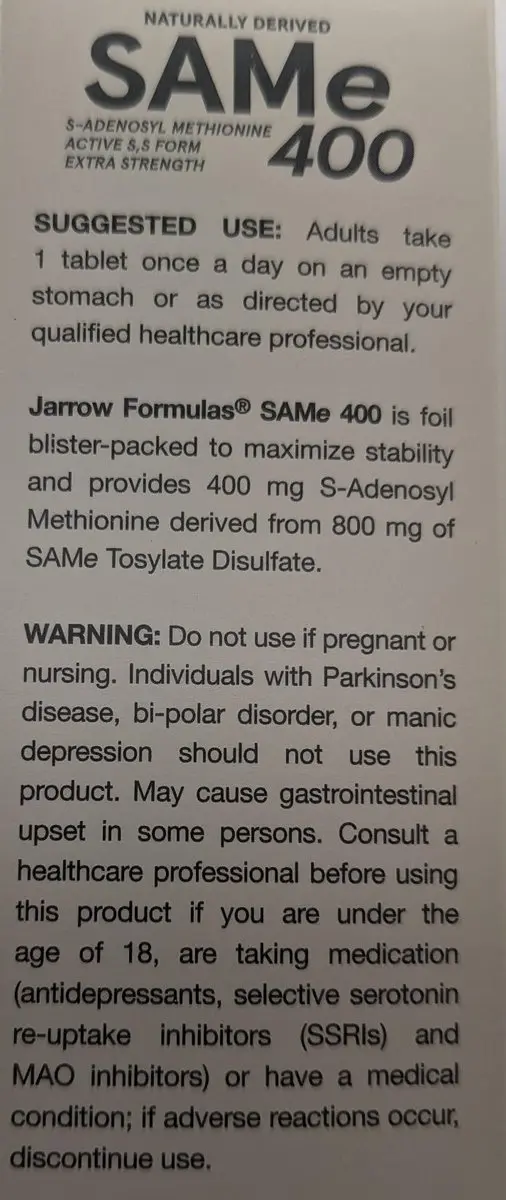 Jarrow Formulas SAM-e 400mg 30 Tabletten