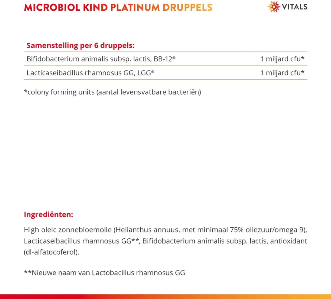 Vitals Microbiol Kind Platinum Druppels 8ml - 16 Dagdoseringen