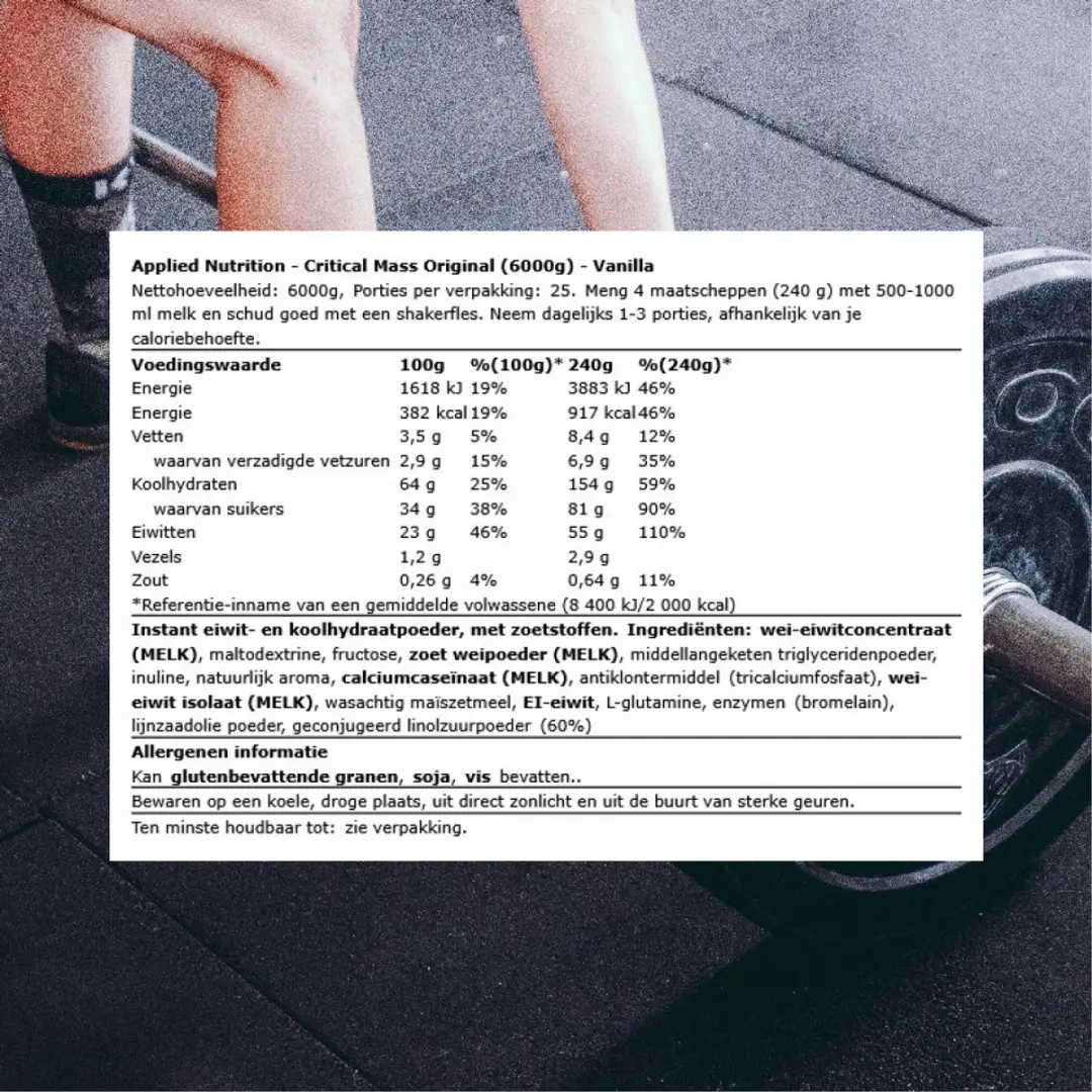 Applied Nutrition Critical Mass Mass Gainer 6000g - Vanille