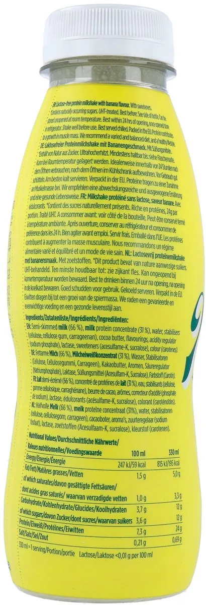Barebells Milkshake Eiwitshake Lactosevrij 330ml - Banaan