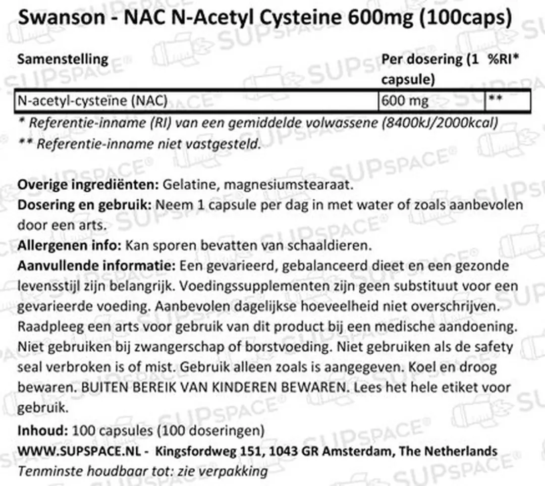 N-Acetyl Cysteine, 600mg - 100 caps