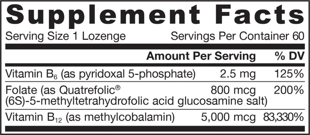 Jarrow Formulas B-Methyl 5mg & Folate 800mcg Zuigtabletten - 60 Stuks