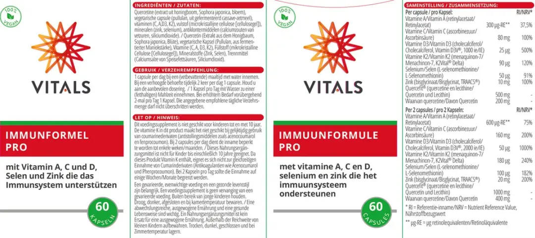 Vitals Immuunformule Pro 60 Capsules