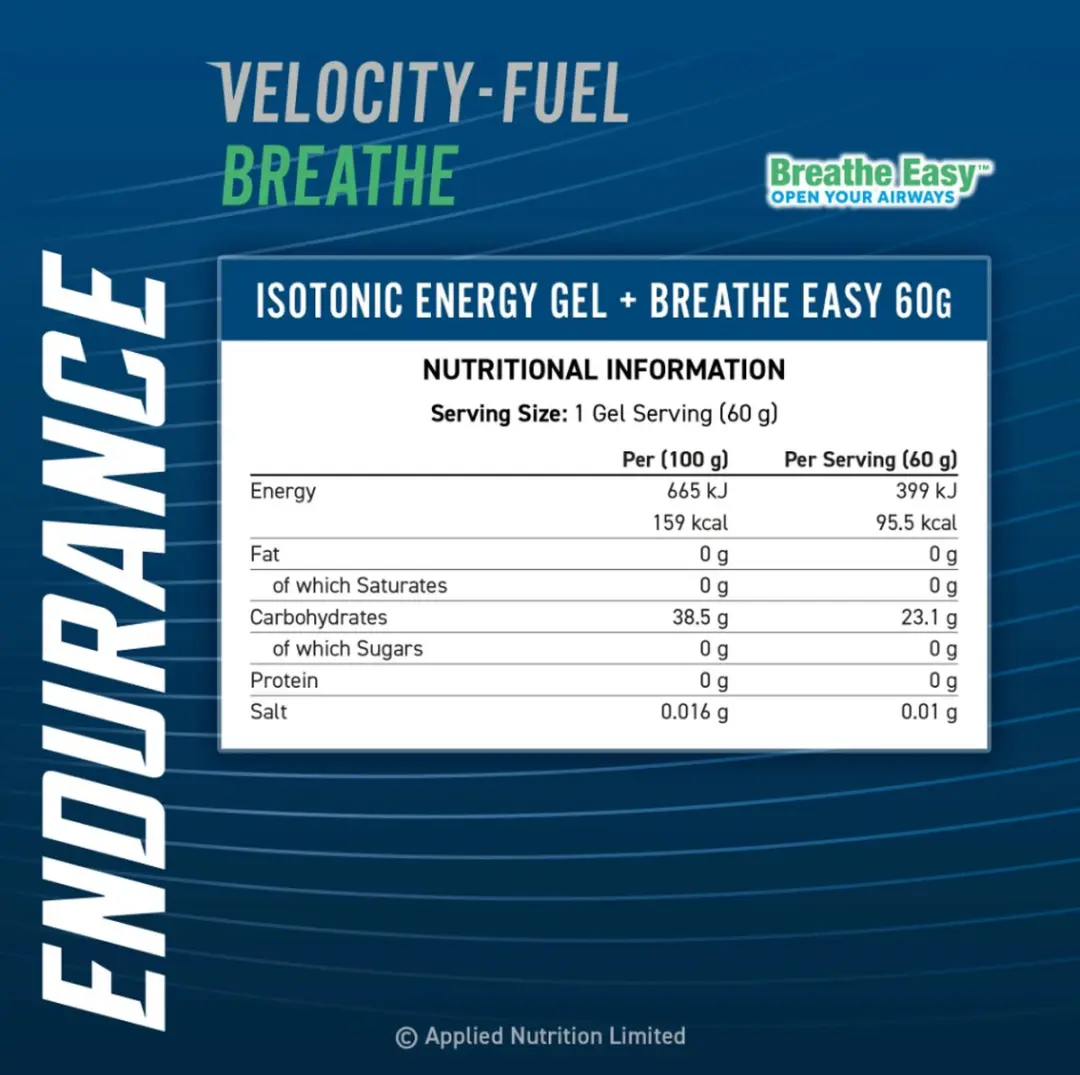 Applied Nutrition Velocity Fuel Breathe Energiegel Cassis - 20x60ml