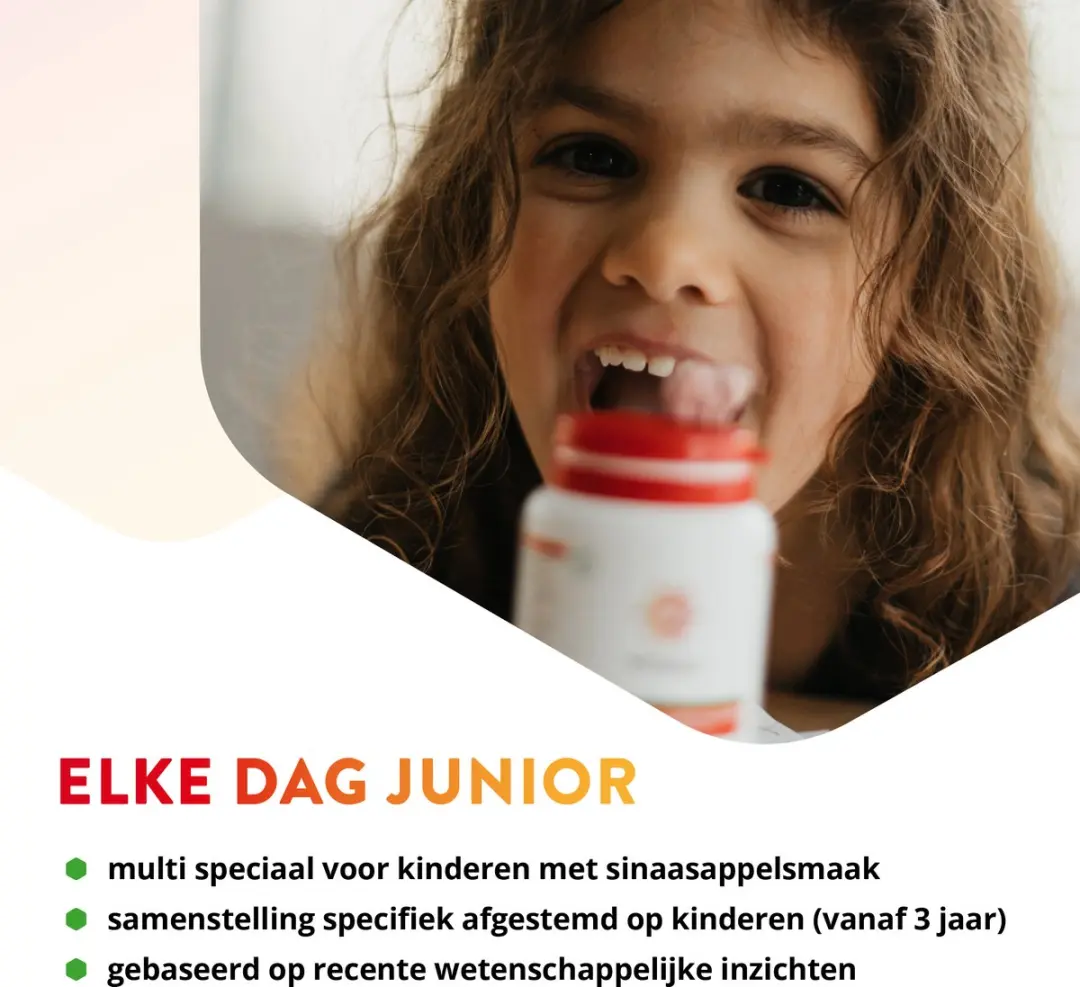 Vitals Elke Dag Junior Multivitamine - 60 Kauwtabletten Sinaasappel