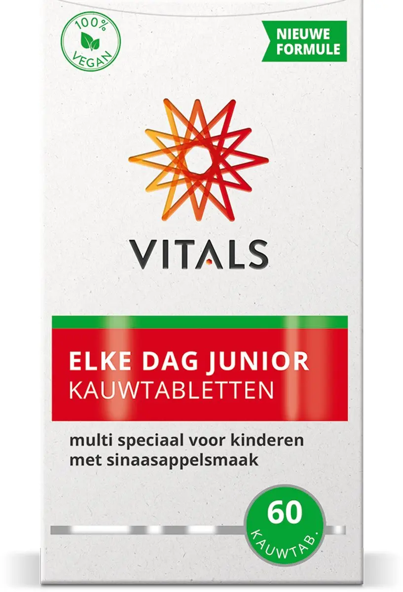 Vitals Elke Dag Junior Multivitamine - 60 Kauwtabletten Sinaasappel