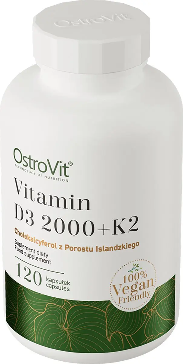 OstroVit Vitamine D3 2000 + K2 VEGE 120 Capsules