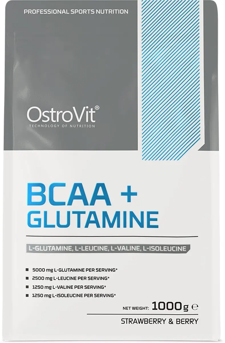 OstroVit BCAA + Glutamine 1000g Wilde Aardbei-Bosbes
