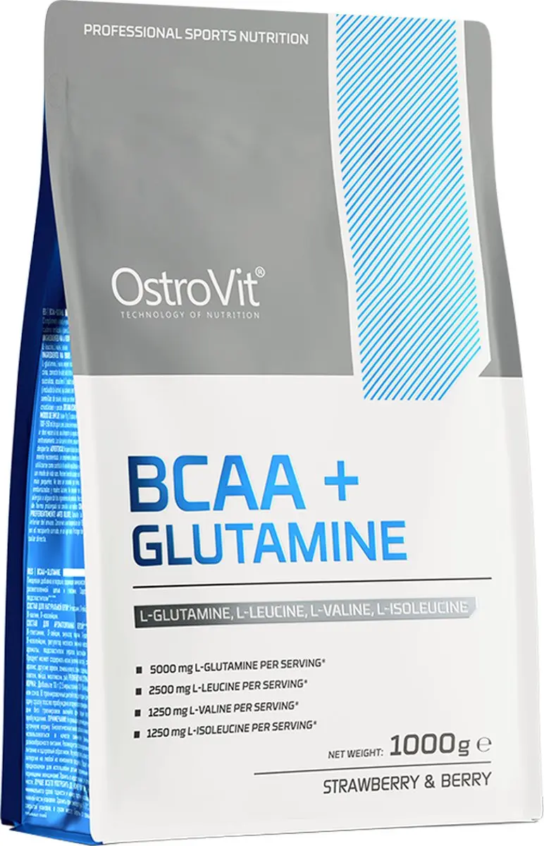 OstroVit BCAA + Glutamine 1000g Wilde Aardbei-Bosbes