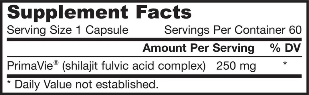 Jarrow Formulas Shilajit Fulvic Acid Complex 60 Capsules - 250mg