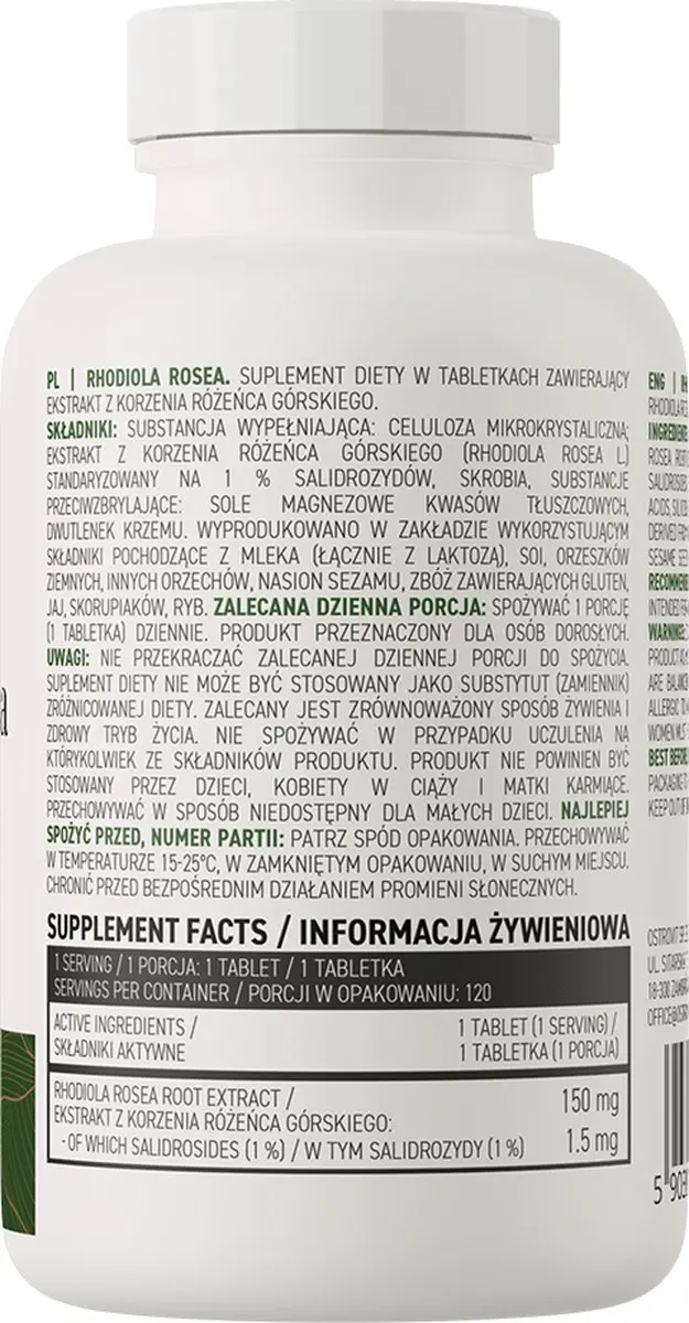 OstroVit Rhodiola Rosea Extract 120 Tabletten - 57g