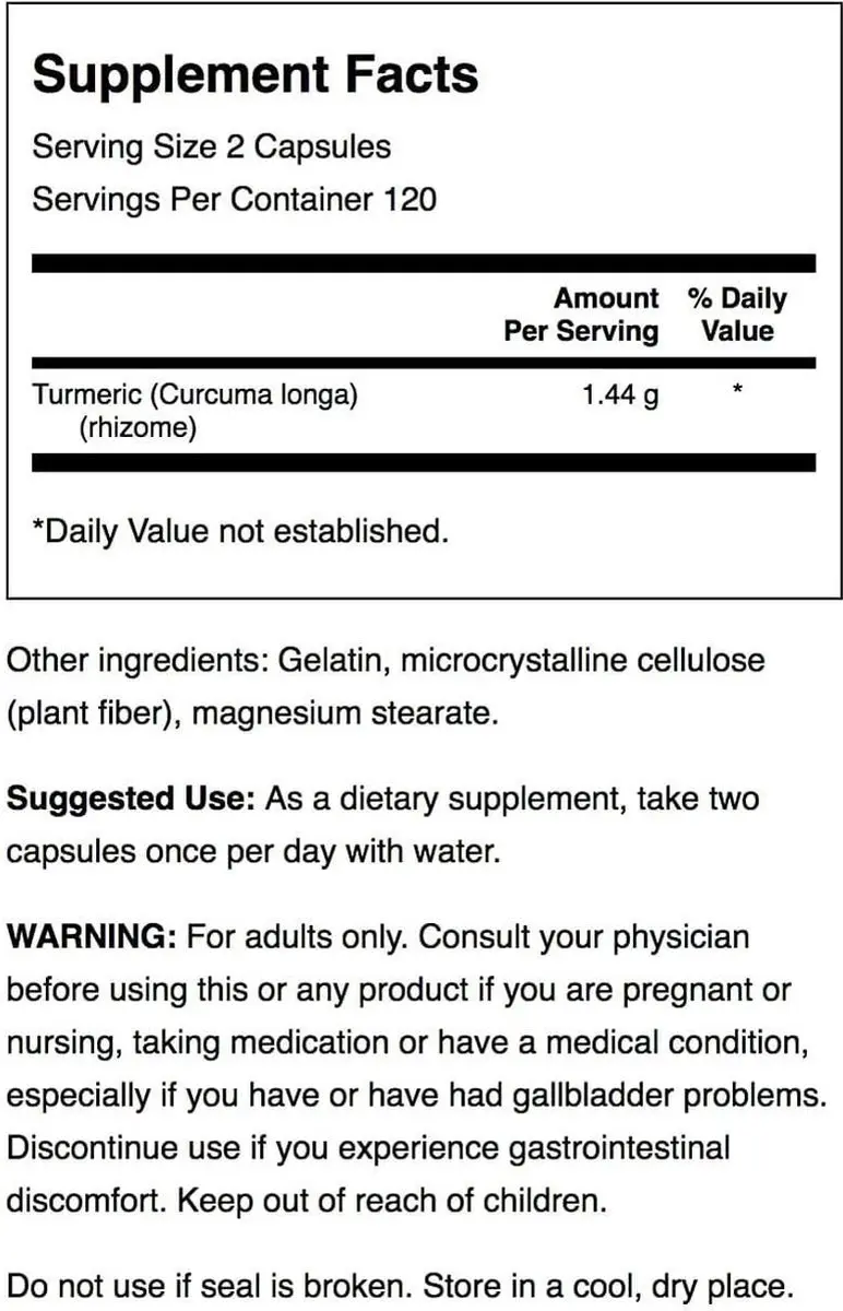 Swanson Kurkuma 720mg Capsules - 240 Stuks