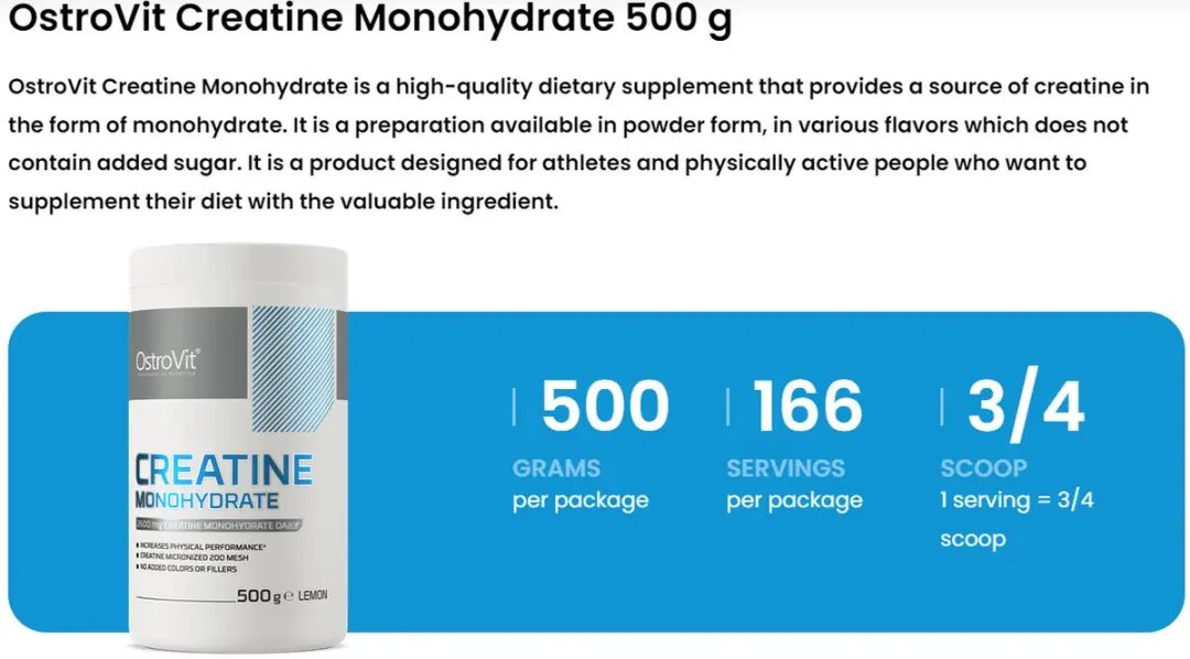 OstroVit Creatine Monohydraat 500g - Lemon