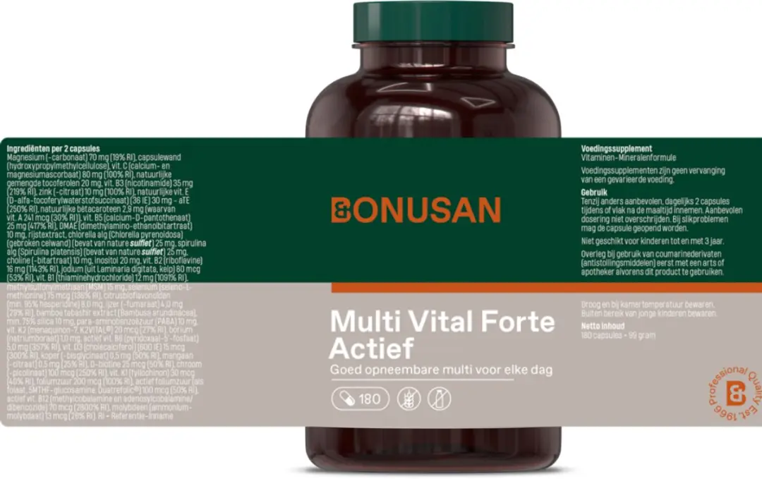 Bonusan Multi Vital Forte Actief Capsules - 180 Stuks