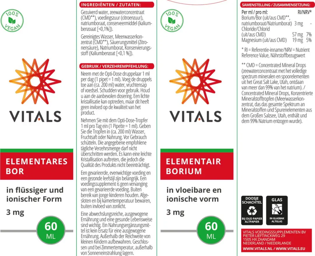 Vitals Elementair Borium 3mg - 60ml