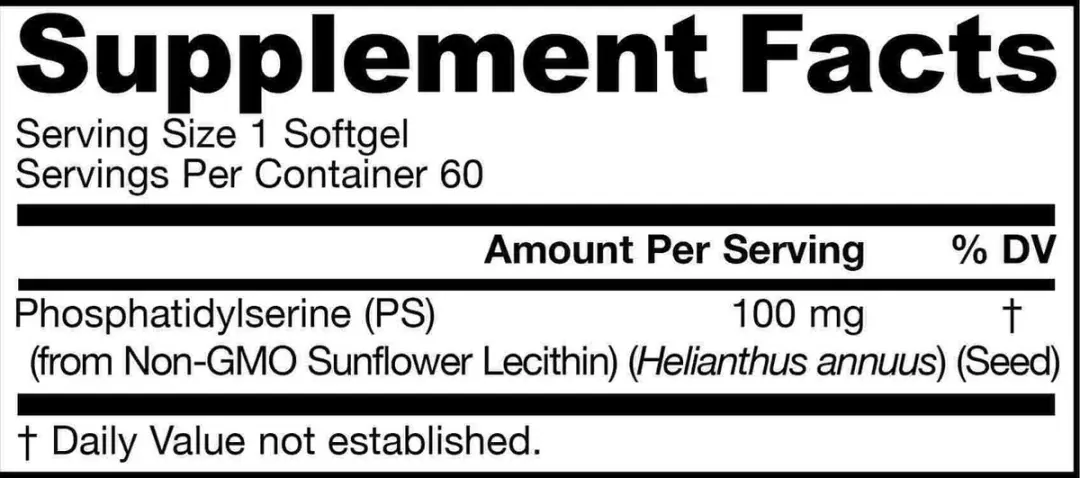 Jarrow Formulas PS100 Phosphatidylserine 100mg - 60 Softgels