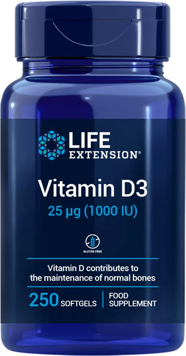 Life Extension Vitamine D3 1000 IU - 250 Capsules
