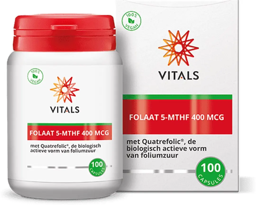 Vitals Folaat 5-MTHF 400mcg Quatrefolic 100 Capsules