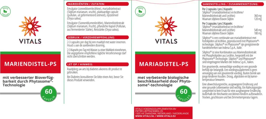 Vitals Mariadistel-PS 6 Capsules - 22g