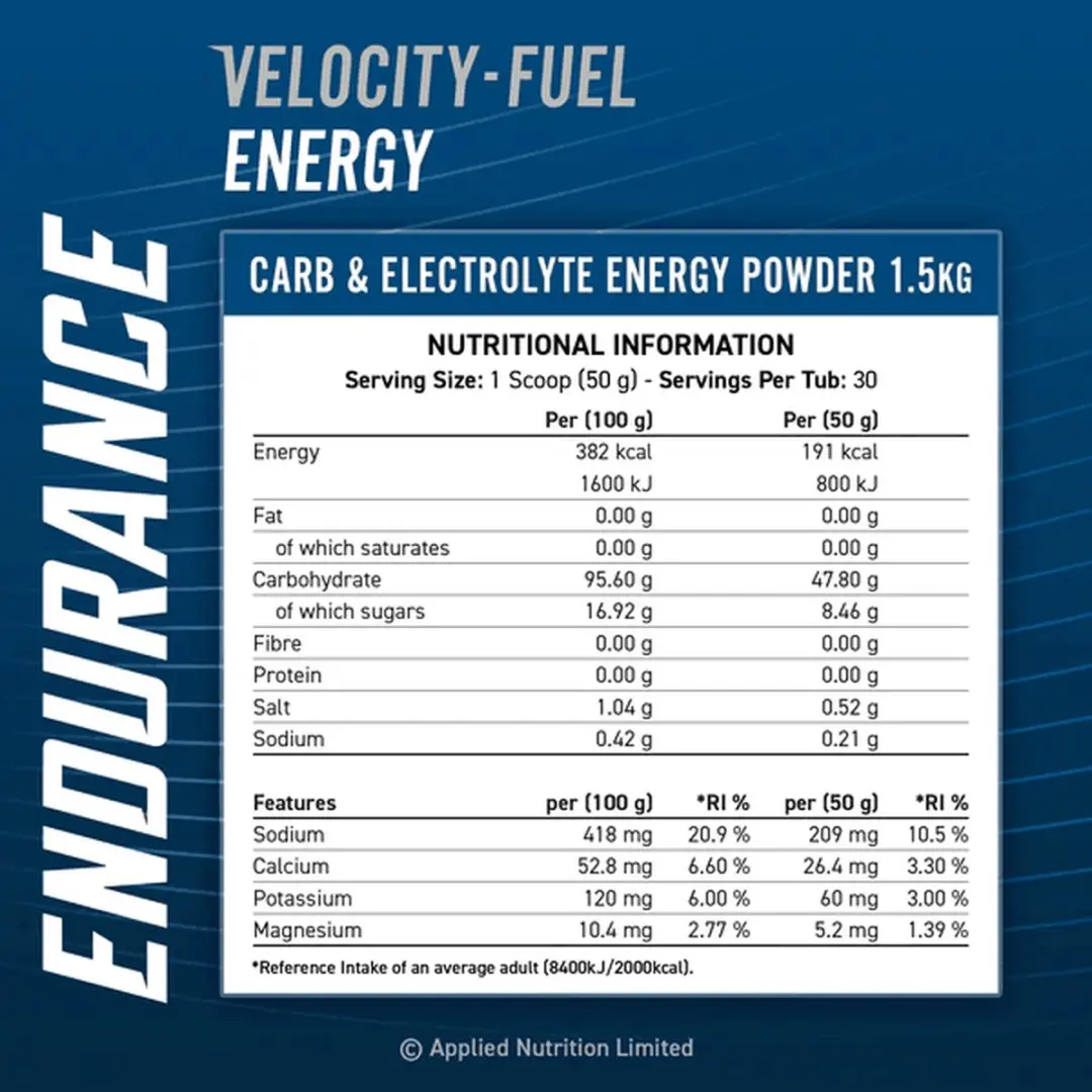 Applied Nutrition Velocity Fuel Endurance - 30 Doses 1.5kg - Lemon & Lime