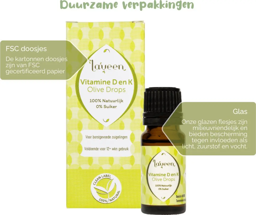 Laveen Olive Drops Zuigeling Vitamine D+K 10ml