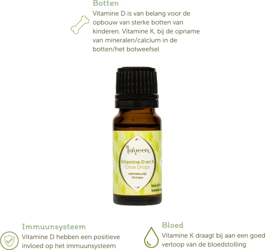 Laveen Olive Drops Zuigeling Vitamine D+K 10ml