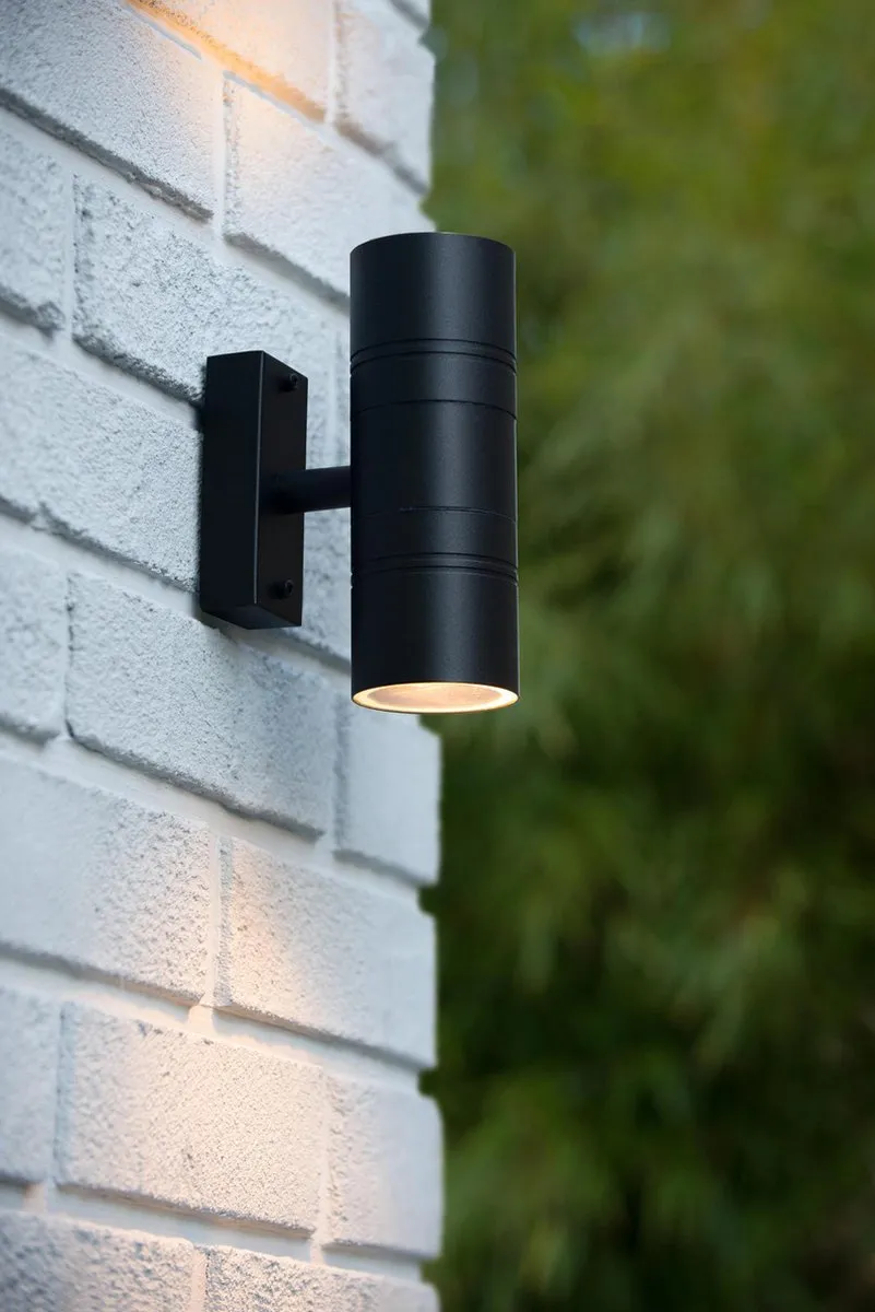 Lucide ARNE-LED Wandspot GU10 2x5W 2700K - Zwart