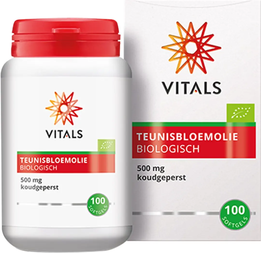 Vitals Teunisbloemolie Biologisch 100 Softgels - 500mg