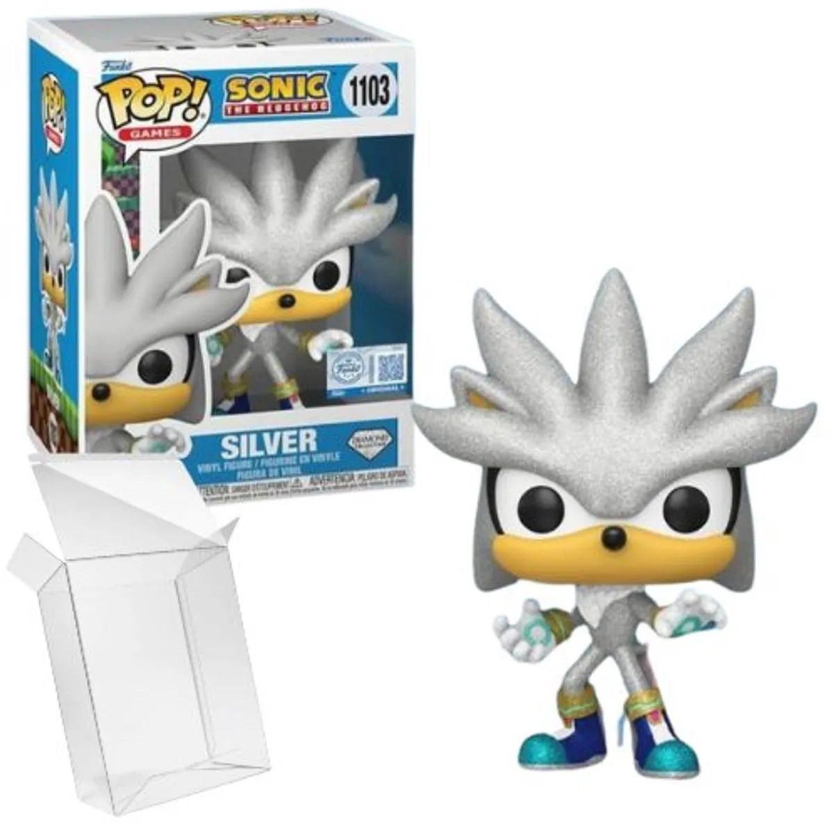 Funko Pop! Games Sonic Silver Diamond #1103 - Flocked